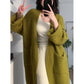 Casual V-Neck Oversized Knit Cardigan - Long Sleeve Loose Sweater for Women