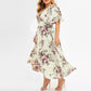 Plus Size Women's Floral Chiffon Bohemian Beach Summer Dress - Flowy Urban Gypsy Dress