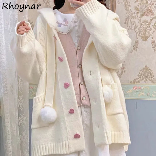 Preppy Girlish Kawaii Japanese Cardigan Sweater - Sweet Designer Knitwear