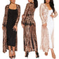 Women's Sequin Long Sleeve Maxi Cardigan Coat - Sexy Evening Party Gown
