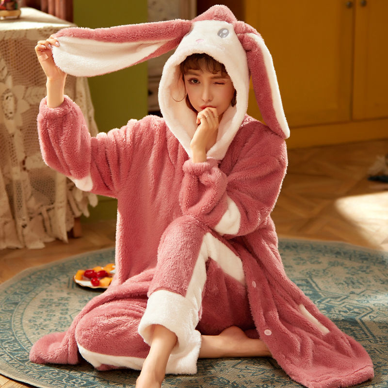 Sweet Fall Pajamas  Flannel Nightgown Women - ladieskits - women pajamas