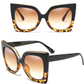 Women's Vintage Cat Eye Sunglasses Women Gradient Lens Sunglasses Glasses - ladieskits