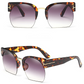 Newest Semi-Rimless Sunglasses Women Brand Designer Clear Lens Sun Glasses For Women Vintage Fashion Sunglasses - ladieskits
