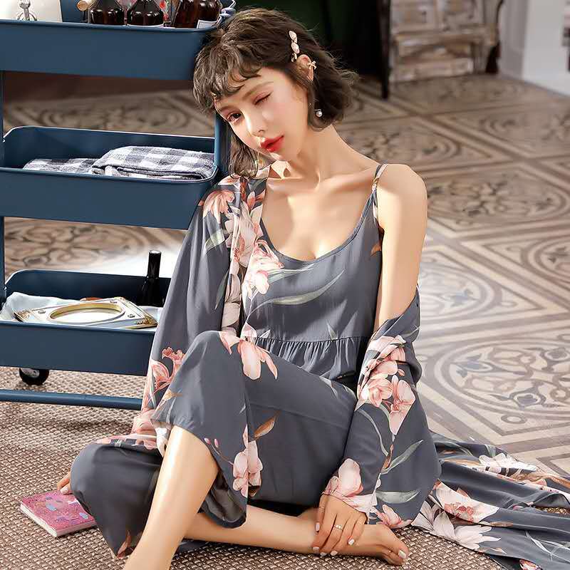 Korean Style Pajamas Women Autumn Milk Silk Long Sleeves Japanese Style - ladieskits - women pajamas