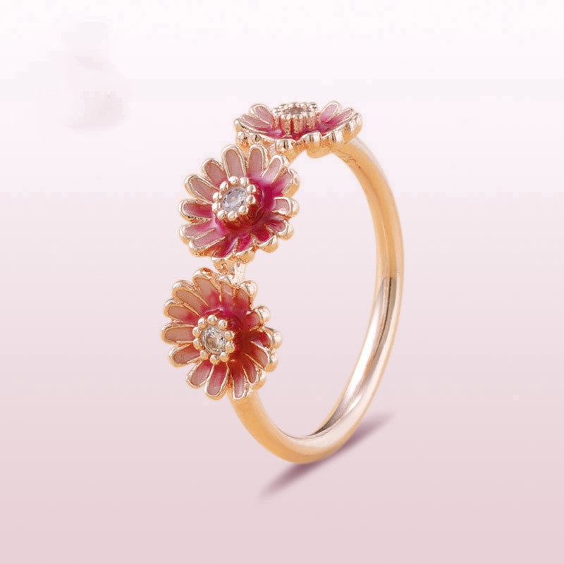 Three pink daisy rings - ladieskits - 0