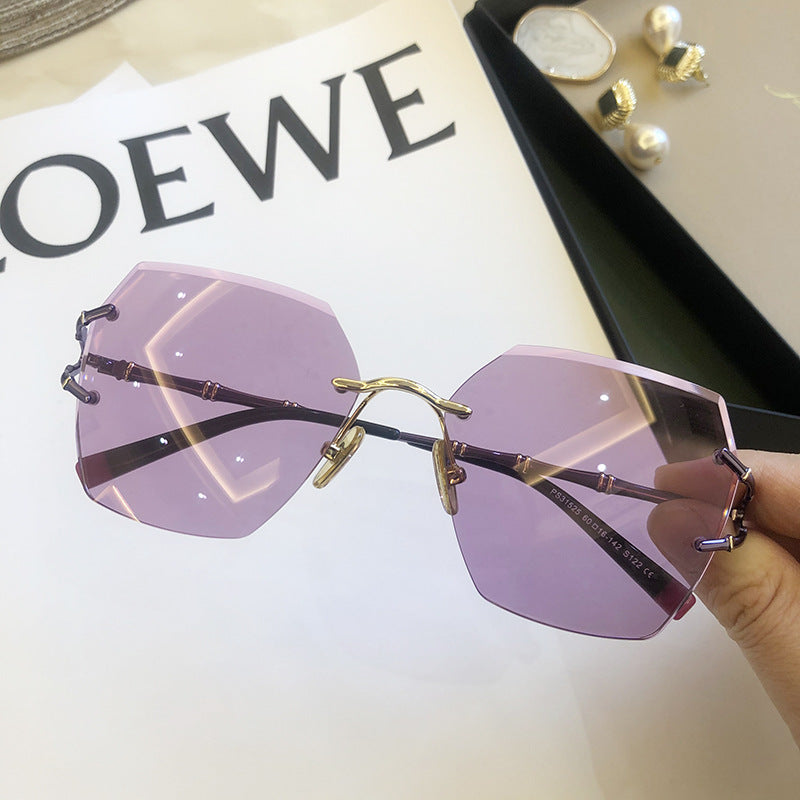 New Rimless Cut Edge Sunglasses For Women - ladieskits