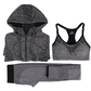Quick Dry Sport Suits Fitness Yoga Running Athletic Tracksuits Bra & Pants & Jacket3pcs For Women - ladieskits - 0