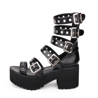 Platform sandals with high heels - ladieskits - 0