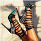 European and American style color high heel stiletto women's shoes sandals ribbon strap fish mouth - ladieskits - 0