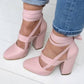 High heel thick heel strap sandals - ladieskits - 0