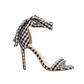 Europe and the United States plaid  toe high-heeled ankle straps with large bow sandals - ladieskits - 0
