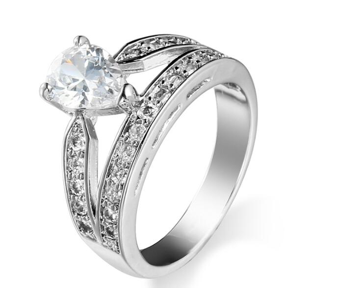White Lady Zircon Ring 925 Silver White Gold Jewelry - ladieskits - luxury rings