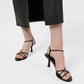 Simple Diagonal Strap High Heel Open Toe Sandals Women's Slim Heel - ladieskits - 0