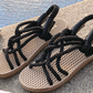 Flat bottom hemp sandals - ladieskits - 0