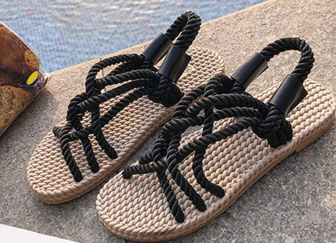 Flat bottom hemp sandals - ladieskits - 0