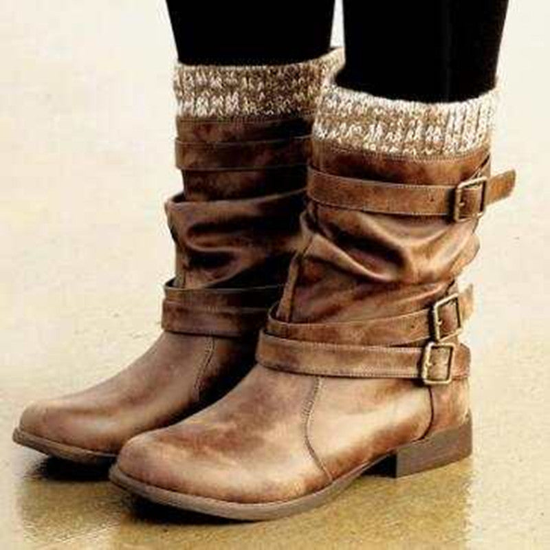 Woolen Thick Heel High Heel Women's Boots - ladieskits - 0