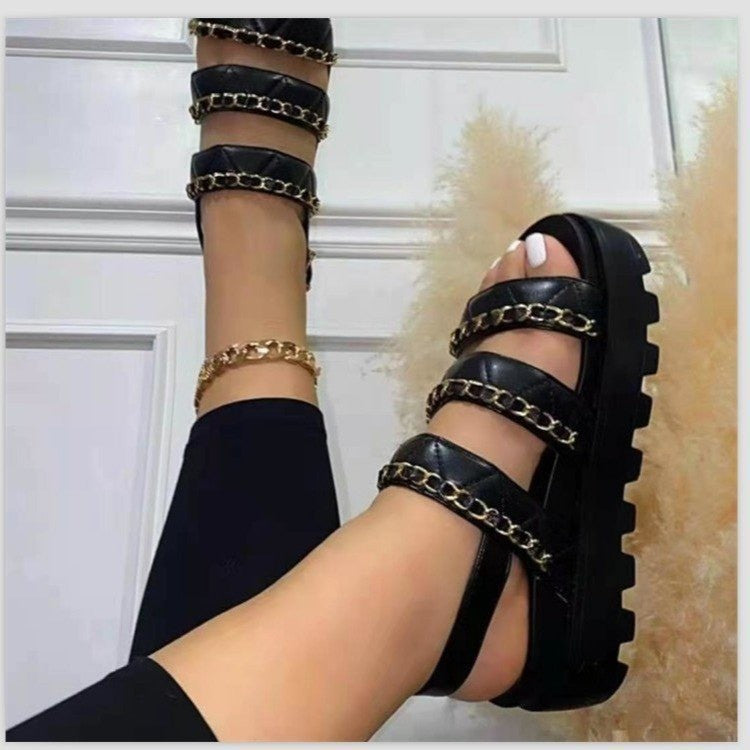 Chain Casual Sandals And Slippers Trifle Sandals - ladieskits - 0