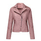 Women's Plush Leather Jacket Oblique Zipper Short Women Jacket Casual Jacket - ladieskits - 0