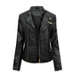 Women's Trendy Slim Pu Leather Winter Jacket - ladieskits - 0