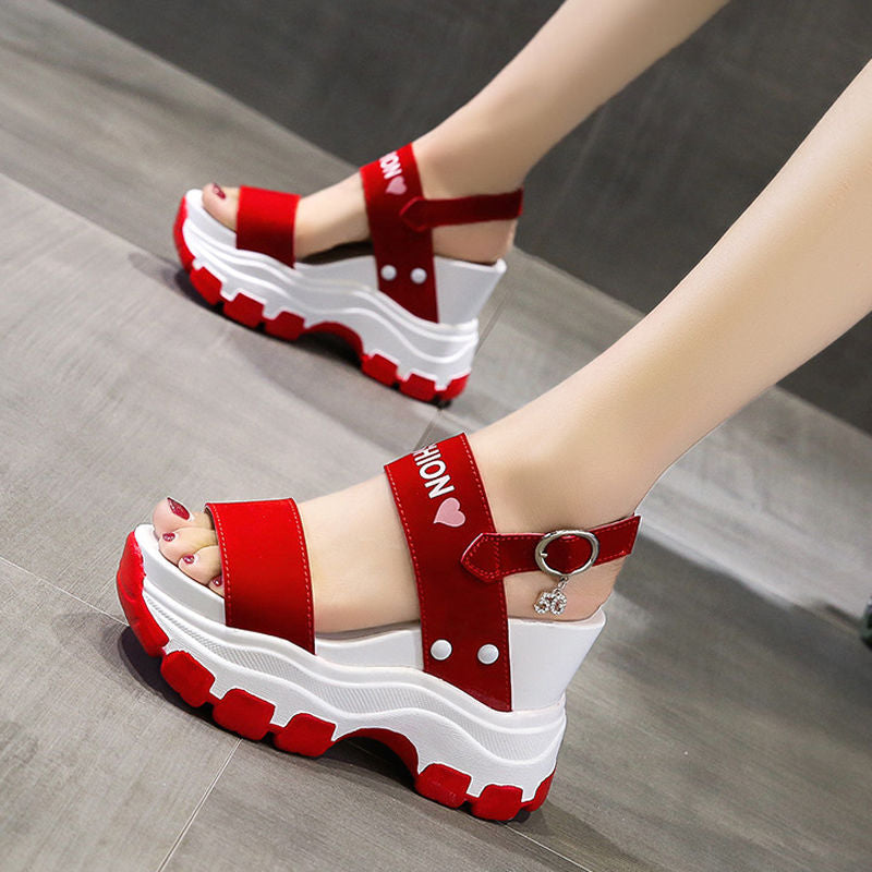 Platform Wedge Sandals For Women, Small Height 10cm High Heel Sandals - ladieskits - 0