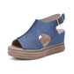 Sandals Platform Women's Shoes Summer Hollow Fish Mouth Wedge Sandals - ladieskits - 0