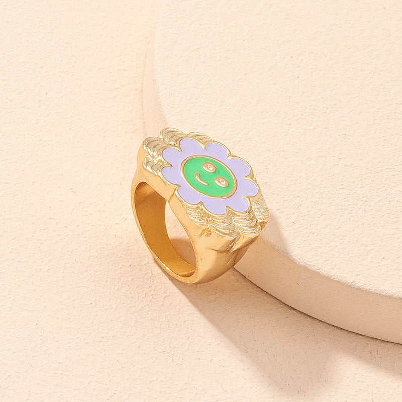 Simple Fashion Love Gold Flower Rings - ladieskits - 0