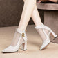 Hollow Thick Heel High Heel Large Size Shoes - ladieskits - 0