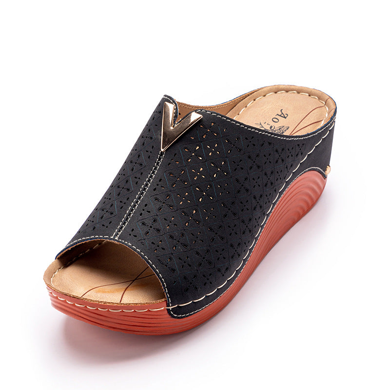 New Large Size Wedge Heel Slippers Women Platform Women Sandals - ladieskits - 0
