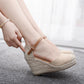 Fashion Mary Jane Wedge Sandals Round Toe Platform Wedge Sandals - ladieskits - 0