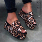Summer Platform Sandals 2020 Leopard Print Women Sandal Flat Shoes Casual Women Peep Toe Black Platform Sandals - ladieskits - 0