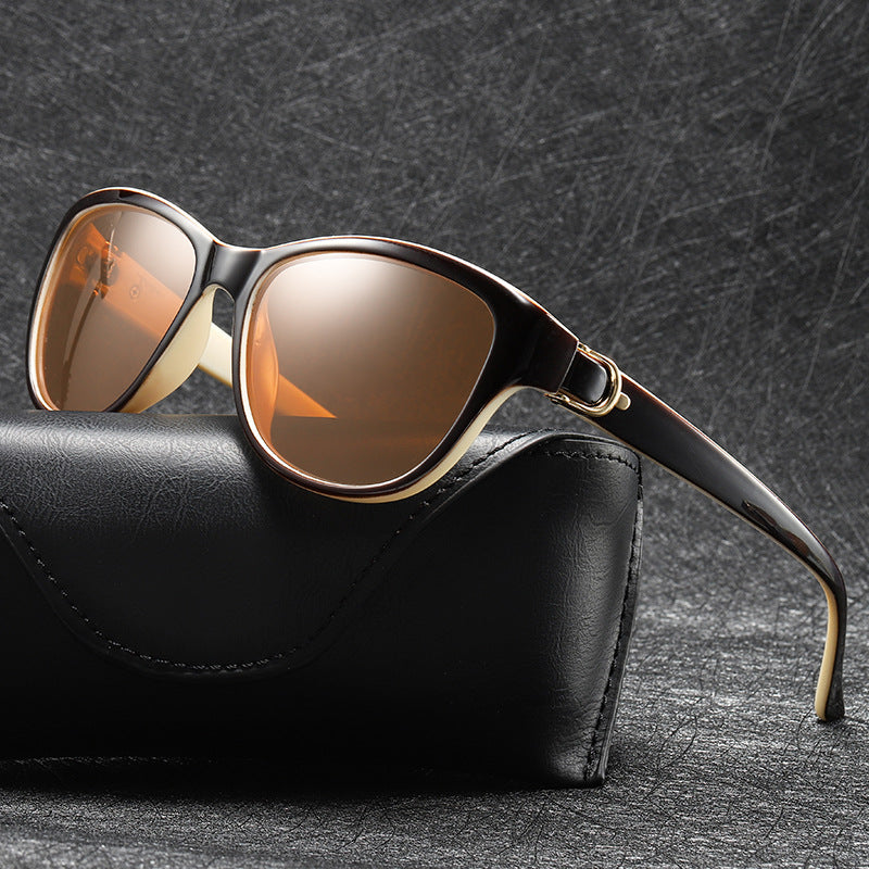 Metal Hybrid Polarized Sunglasses Retro Sunglasses - ladieskits - 0