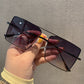 Square Sunglasses Women'S Trendy Net Red Big Face Thin Sunshade Sunglasses Metal Frame - ladieskits