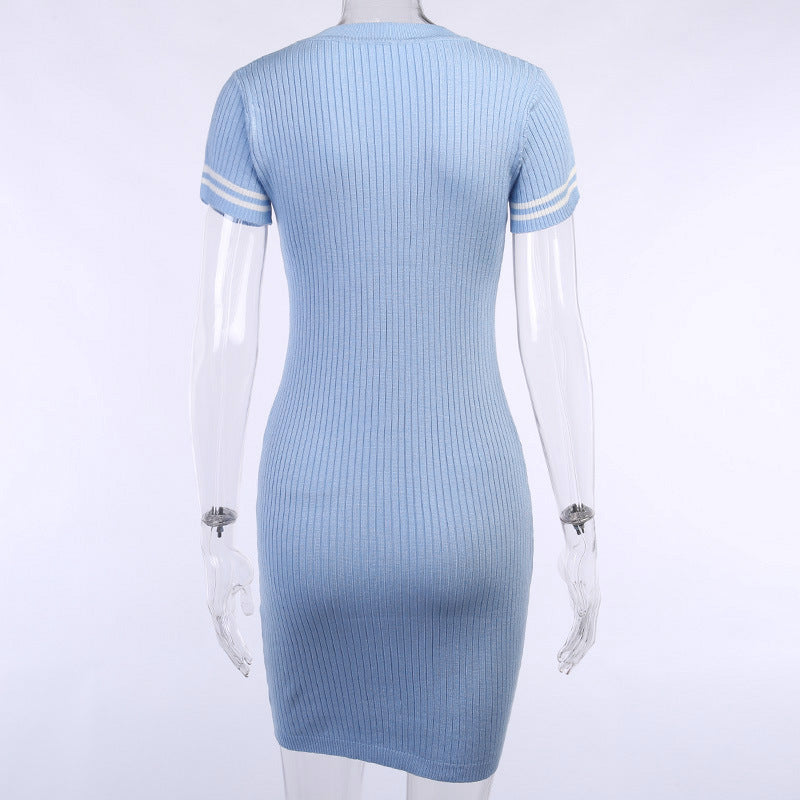 New Fashion Sweater Dress Blue Woman - ladieskits - 0