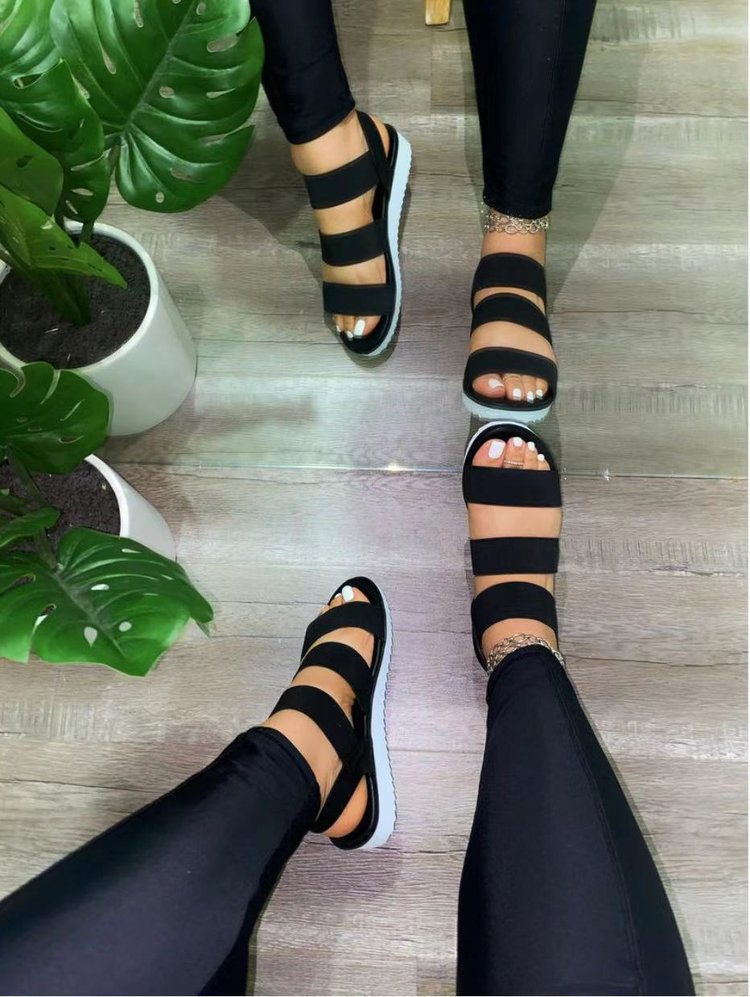 Women Shoes Flat Bottomed Color Matching Women Anti Slip Sandals - ladieskits - 0