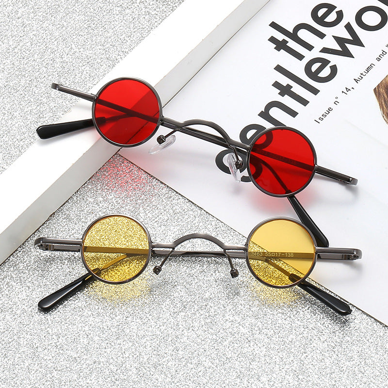 Super Small Round Frame Retro Sunglasses For Men Women Prince Glasses Hip Hop Sunglasses - ladieskits - 0