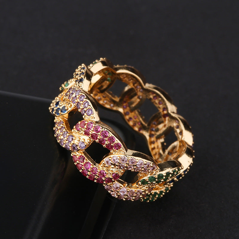 Luxury Colorful Rings For Women Micro Pave Full Cubic Zirconia Stone - ladieskits - 0