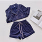 Cardigan Pajamas Women Ice Silk Home Service Suit - ladieskits - women pajamas