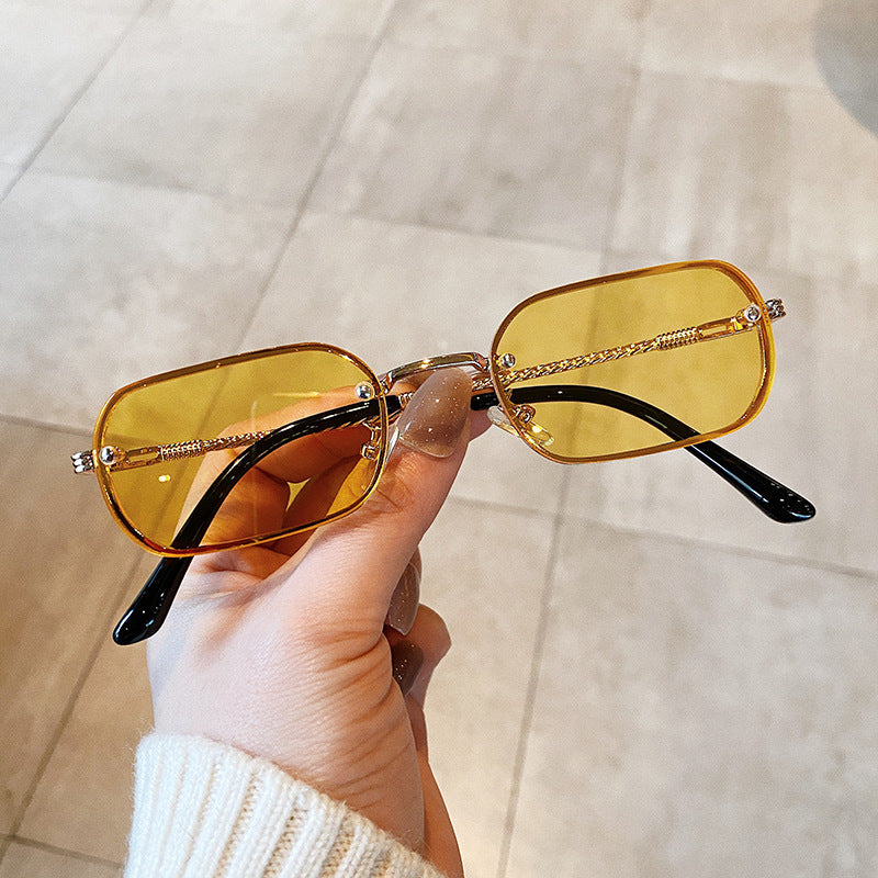 Trendy Small Frame Sunglasses Women'S Square Sunglasses Colorful - ladieskits