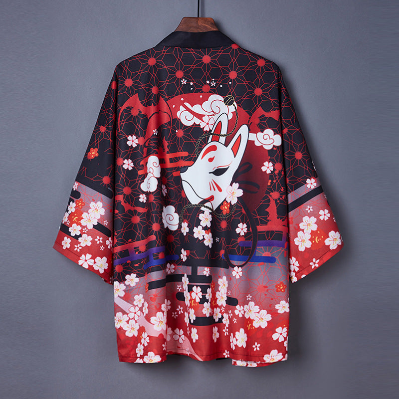 Printed Kimono Cloak Coat Road Robe Pajamas Cardigan Women - ladieskits - women pajamas