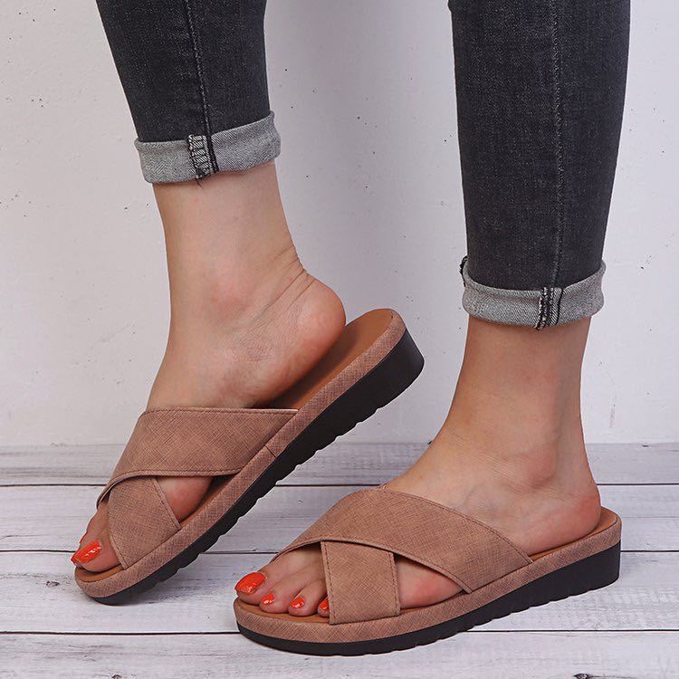 Thick bottom half drag sandals - ladieskits - 0