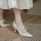 Temperament pointed toe single shoes women stiletto high heels women leather - ladieskits - 0