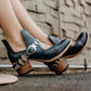 Square heel high heel belt buckle shoes - ladieskits - 0