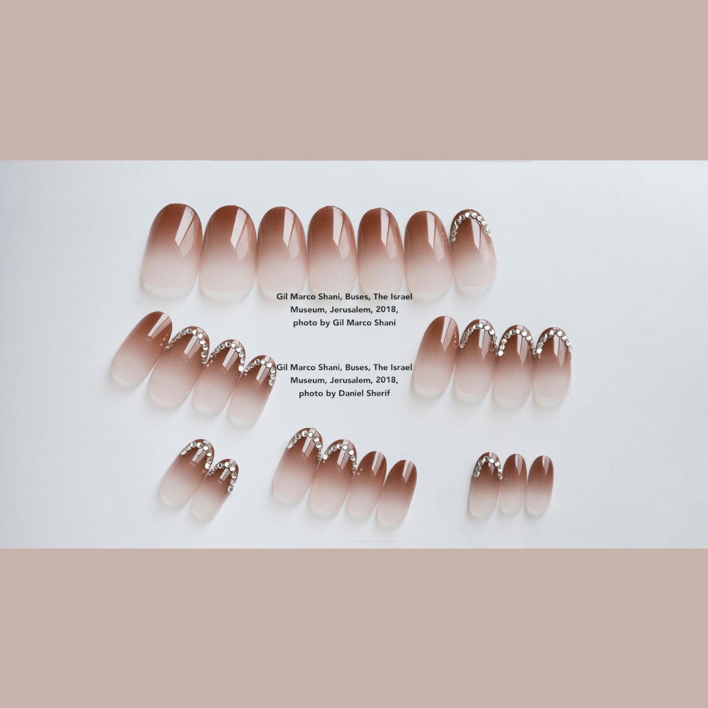 Bettycora Diamond Brown Elegant French Press On Nails
