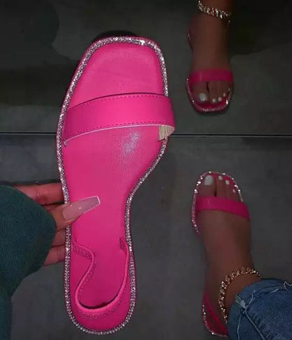 Color flower sandals women flat - ladieskits - 0