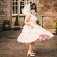 1950s Vintage Short Pink Polka Dot Retro Wedding Dress Tea Length,20111658