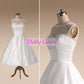 1950s Polka Dotted Vintage Wedding Dress Tea Length with Satin Binding,Pin Up 50s Style Short Wedding Dress,DO021