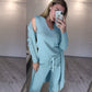 women fashion suits knitted three-piece suit - ladieskits - 0