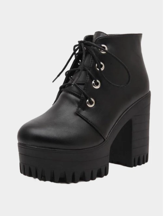 High-heel chunky heel ankle boots - ladieskits - 0