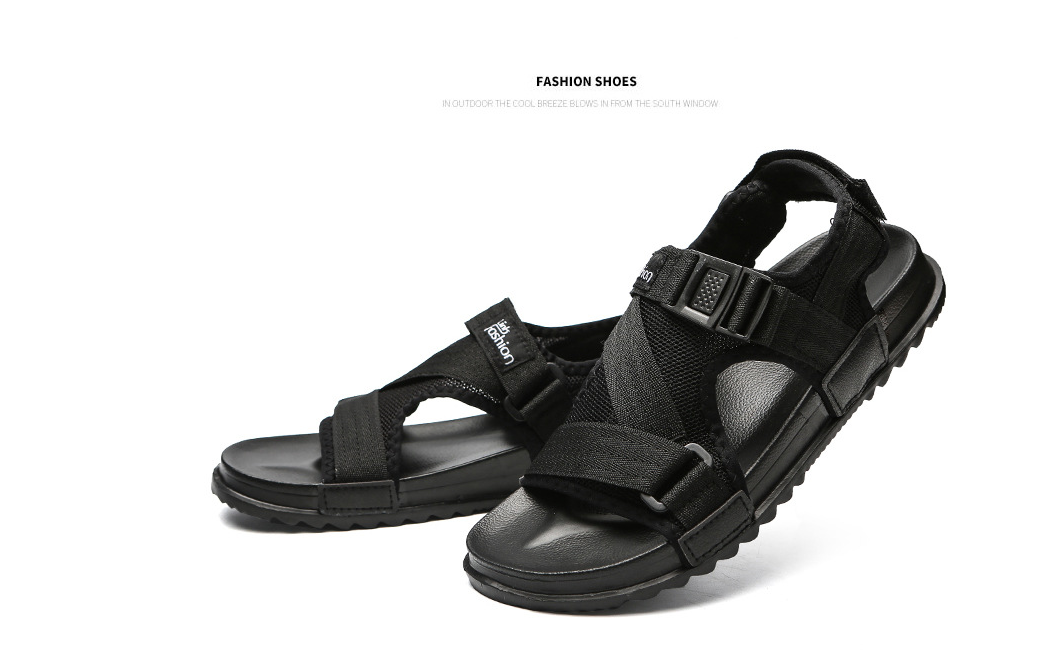 Summer new men's beach sandals Korean version of the wild buckle men's shoes - ladieskits - 0