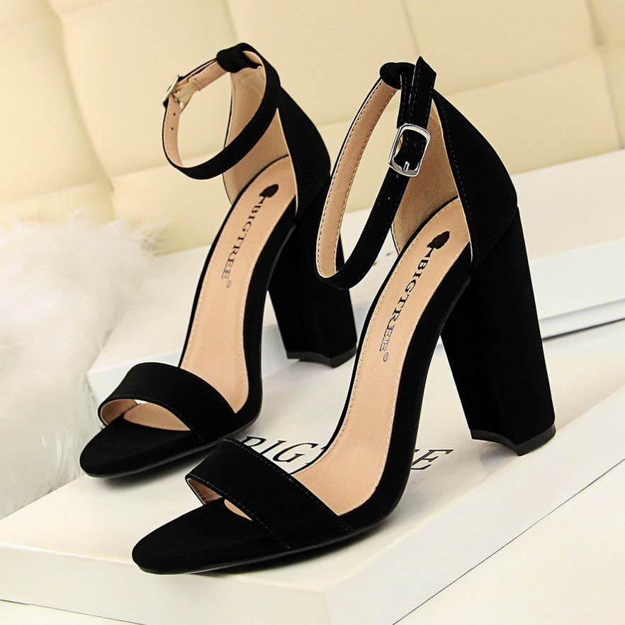 Thick heel high heel sexy nightclub sandals - ladieskits - 0